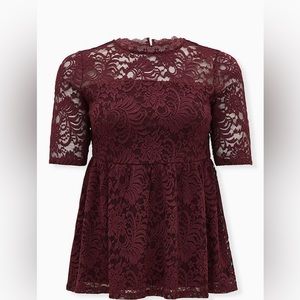 Torrid Babydoll Lace Mesh top, size 3